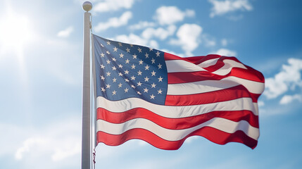 Obraz premium american flag against sky