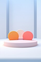 Fototapeta premium Merry Christmas banner with stage product display cylindrical shape and festive decoration for Christmas, snow background, promotion display, 3D rendering product display platform.