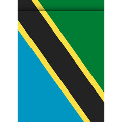 Tanzania flag or pennant isolated on white background. Pennant flag icon.