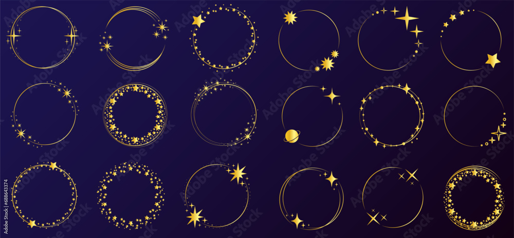 Canvas Prints round starry frames design decorative frame