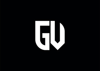 Monogram Letter GV Logo Design vector template