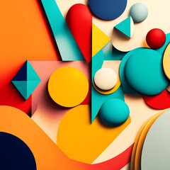 Abstract background of different geometric shapes.