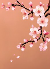 舞い散る桜と花びらの背景、イラスト｜Background, illustration of falling cherry blossoms and petals. Generative AI	