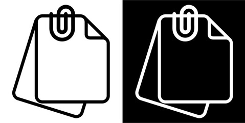 Document paperclip, list paper icon
