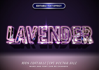 Blink and glow text style. lavender editable text effect. purple color. elegance text style.
