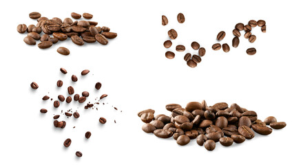 Coffee beans. Transparent background. Resource in png.