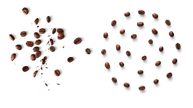 Coffee beans. Transparent background. Resource in png.