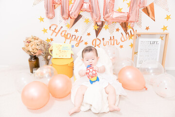 日本人の赤ちゃんのハーフバースデー