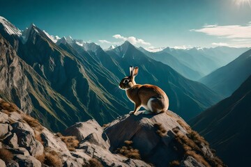 alpine ibex in the mountains - obrazy, fototapety, plakaty