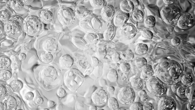 Super Slow Motion Macro Shot of Various Bubble Background at 1000fps.