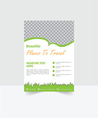 template Travel flayer for travelling agency. vector corporate business flyer design template. Travel and vacation square social media banner post design template.