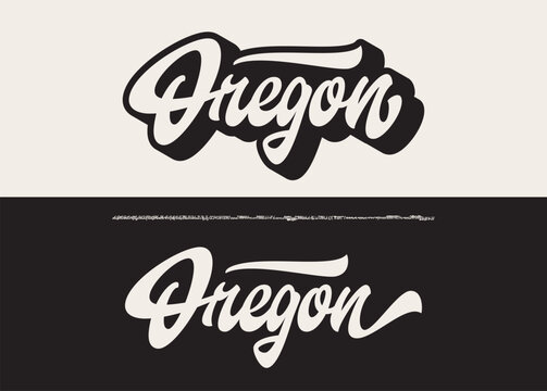 Oregon. Original Retro Script Font. Vector	