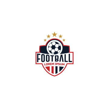 modern football cloub logo with ball and star elements
