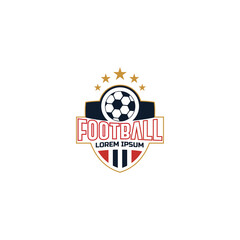 modern football cloub logo with ball and star elements

