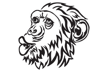 Chimpanzee Head Tattoo Design