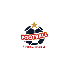 modern football cloub logo with ball and star elements