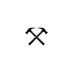 Crossed hammers logo vector graphics