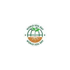 World soil day logo, label  vector graphics