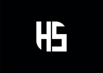 Monogram Letter HS Logo Design vector template