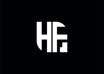 Obraz premium Monogram Letter HF Logo Design vector template