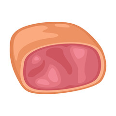 Ham halved. Vector color vector illustration. Icon isolated on white background for poster, menus, brochure, web.