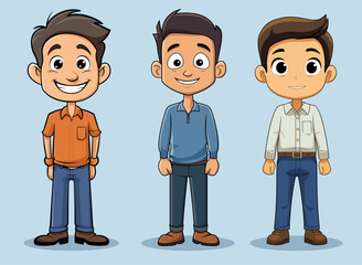 Happy guy vector illustration, cartoon style, flat colors - 688651759