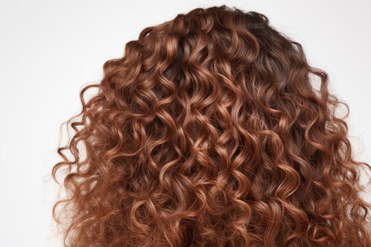 Beautiful healthy curly red hair. Professional hair care. Generative AI
