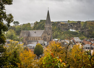 Beautiful town and castle of La Roche en Ardenne, Wallonia, Belgium