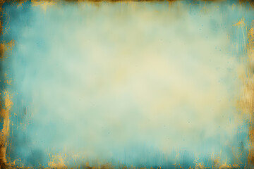Obraz premium Bright blue vintage background with scratches and damages