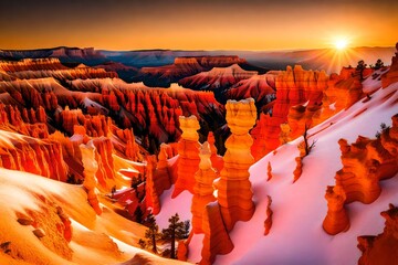 **bryce canyon national park at sunrise, utah,USA.-