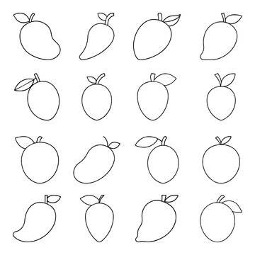 Set of mango icon. Pictogram vector design.