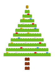 Christmas tree made with building bricks - 688654992
