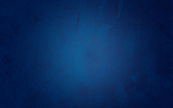 Abstract blue dark edges grunge cement wall background with texture
