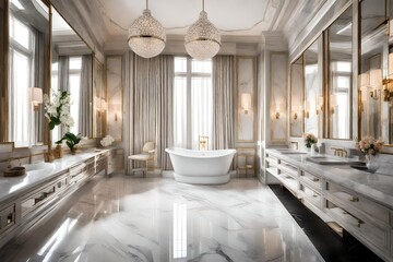 Fototapeta na wymiar interior of bathroom,Luxury marble bathroom