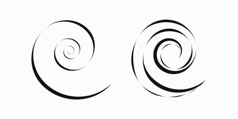 Collection of lines in a circle shape. Isolated thin line spirals towards the edge of the canvas. Eps 10 vector illustration