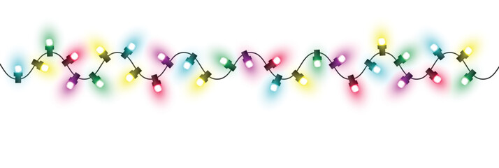 Holiday garland. Christmas lights.