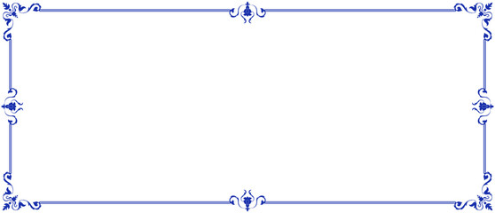 Blue Thai pattern frame for printing envelopes or printing paper. - obrazy, fototapety, plakaty