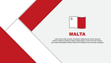 Malta Flag Abstract Background Design Template. Malta Independence Day Banner Cartoon Vector Illustration. Malta Illustration