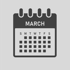 Vector template icon page calendar, month March