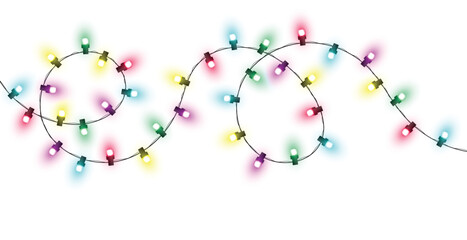 Holiday garland. Christmas lights.