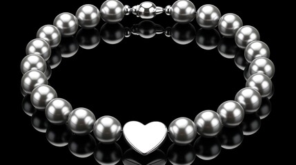 Obraz premium pearl necklace on white background