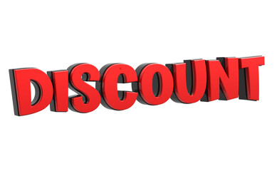 Discount Text 3D Render