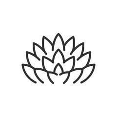 Succulent, linear icon. Line with editable stroke