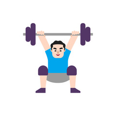 Man Lifting Weights: Light Skin Tone