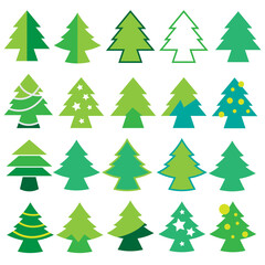 Fototapeta premium Set of Christmas tree icons