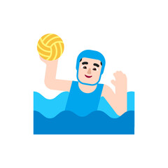 Man Playing Water Polo: Light Skin Tone