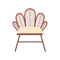 Rattan garden armchair. Outdoor backyard furniture, patio area objects cartoon vector illustration