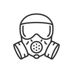 Gas mask, linear icon. Line with editable stroke