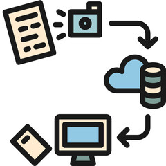 document scanning color style icons