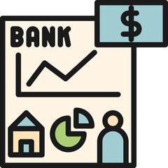 mobile banking color style icons